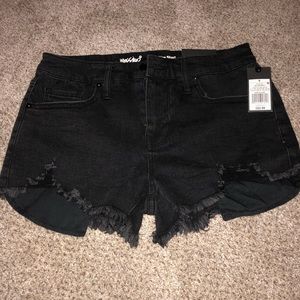 Brand new high waisted black denim shorts